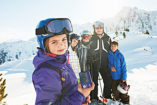 家庭,滑雪,莱斯阿克,上萨瓦,法国