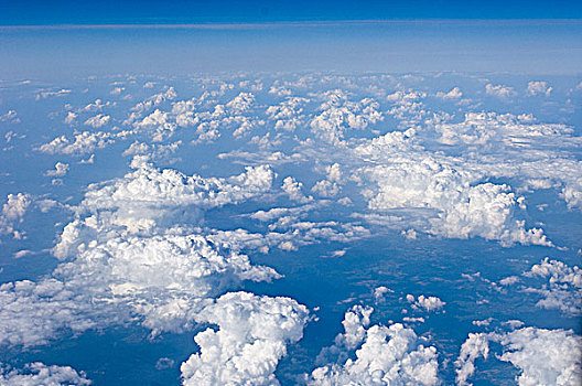 积云,积雨云,云,飞机,窗户
