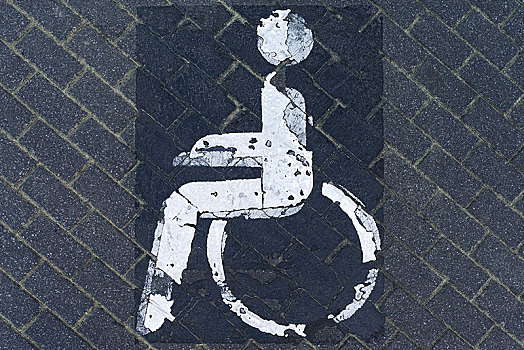 象征,残障,停车场,图林根州,德国,欧洲