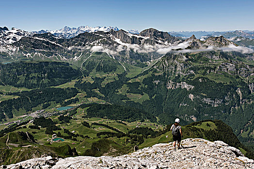 攀登,风景,仰视,顶峰,高度,奥伯瓦尔登,瑞士,欧洲