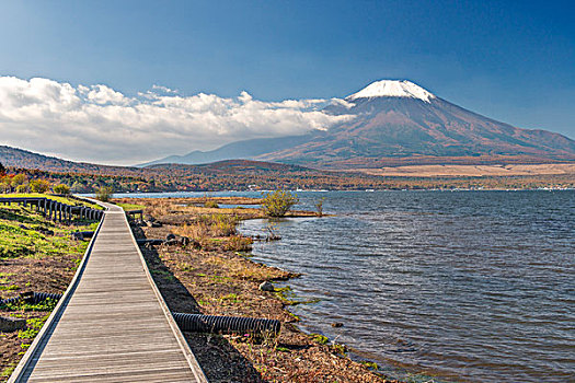 日本,山梨县,湖,山,富士山,大幅,尺寸