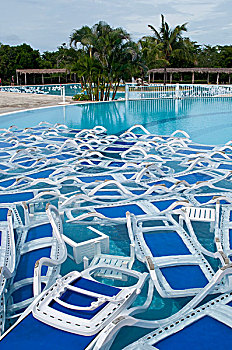 飓风,准备,休闲椅,水池,靠近,奥尔金省,古巴