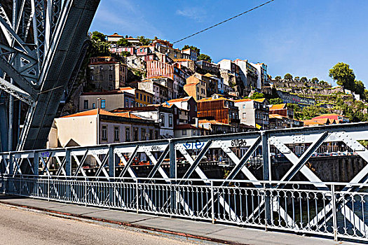 彩色,房子,风景,桥,历史,地区,世界遗产,波尔图,葡萄牙