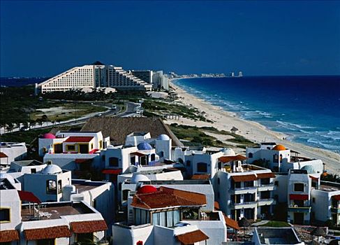 酒店,区域,海滩,坎昆,墨西哥