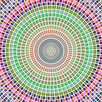 多彩色块组成旋转的抽象背景