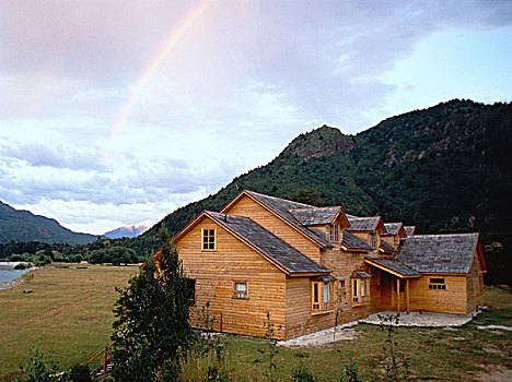 木屋,彩虹,巴塔哥尼亚,阿根廷