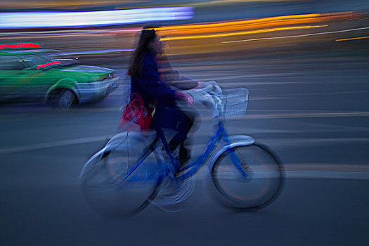 成都夜景自行车