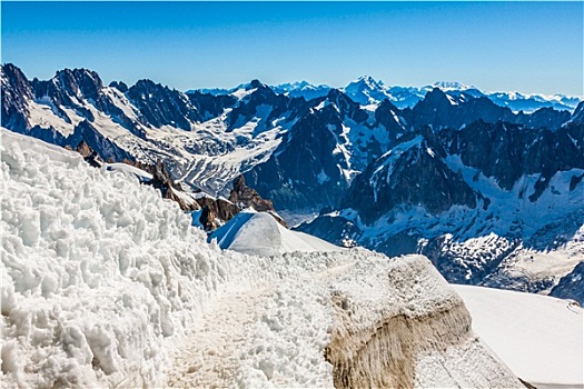 勃朗峰,山,山丘,夏天,风景,顶峰,攀升,法国