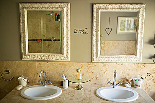 镜子,上方,水槽,浴室