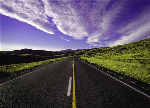 公路,风景,天空,新西兰
