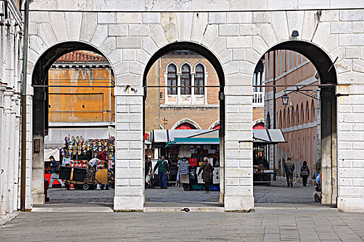 拱道,市场,威尼斯,威尼托,意大利