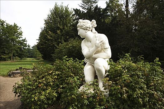 雕塑,跪着,维纳斯,德绍-沃尔利茨,花园,世界遗产,德绍,萨克森安哈尔特,德国