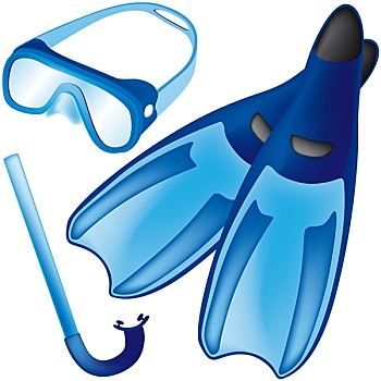 蓝色,橡胶,水中呼吸器,工具,潜水