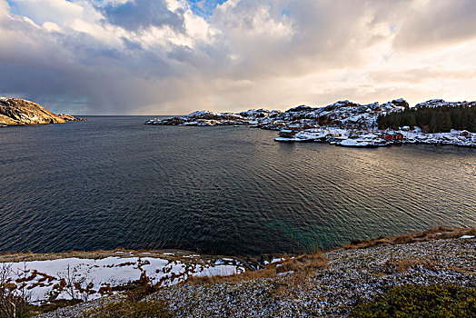 云,平静,海洋,罗浮敦群岛,挪威