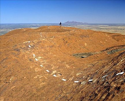 乌卢鲁巨石,艾尔斯巨石,上升,特写,砂岩,北领地州,澳大利亚