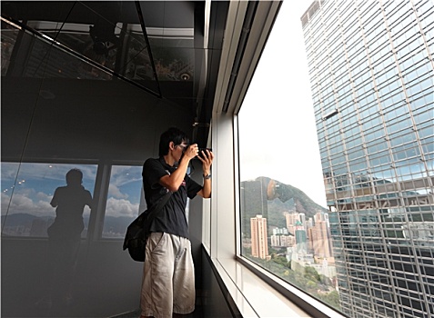 男人,眺望台,香港