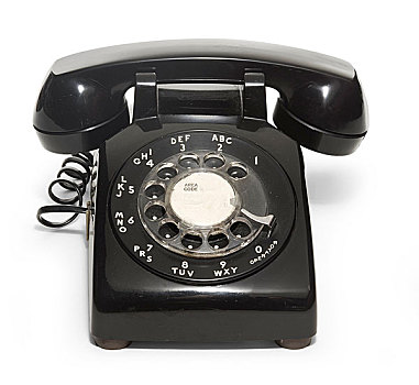 黑色,20世纪50年代,电话,白色背景