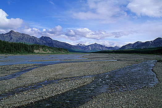 美国,阿拉斯加,德纳里峰国家公园,河