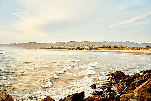 风景,石头,海洋,摩洛湾,加利福尼亚,美国