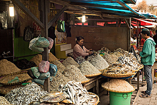 鱼贩,干鱼,市场
