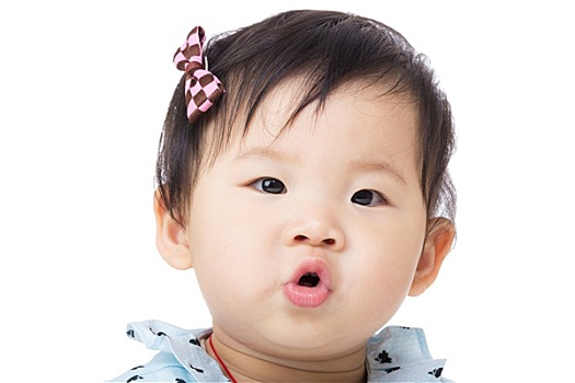 亚洲人,女婴,噘嘴,嘴唇
