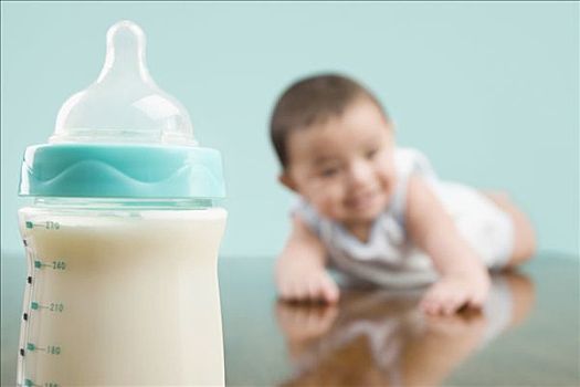 特写,奶瓶,男婴,背景