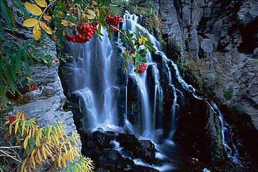 瀑布,拉森火山国家公园,加利福尼亚