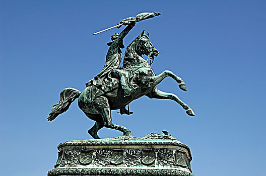 骑马雕像,纪念,英雄广场,广场,维也纳,奥地利,欧洲