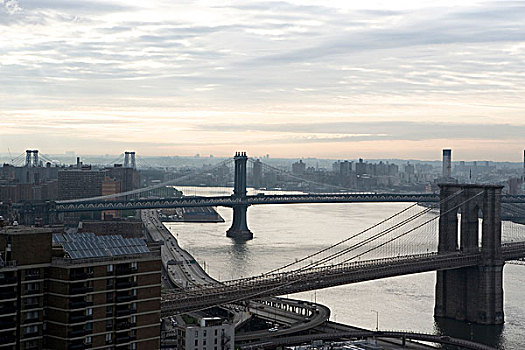 俯视图,布鲁克林,威廉斯堡,曼哈顿,桥,纽约,美国