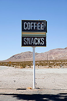 路边,标识,广告,咖啡,食物,做糕点,加利福尼亚