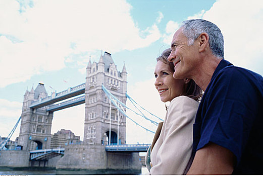 肖像,伴侣,靠近,塔桥,伦敦,英格兰