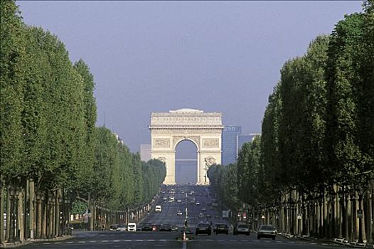 法国,巴黎,拱形,树