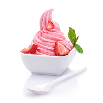 冰冻,草莓酸奶