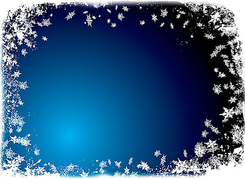圣诞节,边界,白色,雪花,冰,蓝色背景