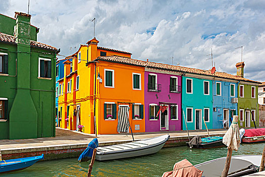 彩色,房子,布拉诺岛,威尼斯,意大利