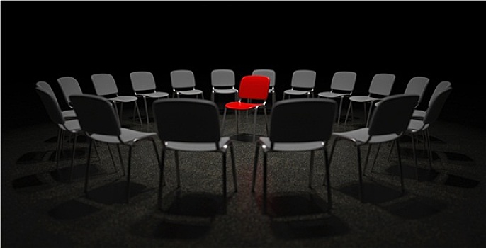 红色,椅子,引人注意