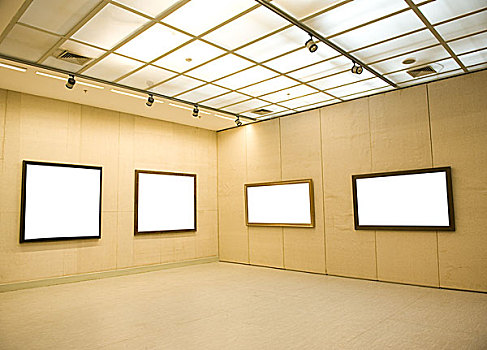 画廊,室内,空,框,墙壁