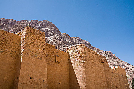 防御,墙壁,神圣,寺院,圣凯瑟琳,西奈,南,埃及