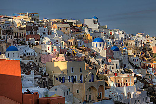 希腊,锡拉岛,城镇,彩色,建筑