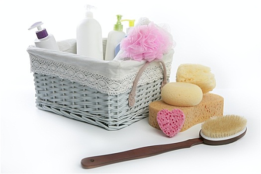 沐浴,化妆用品,篮子,礼物,胶质物