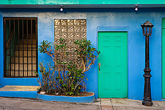 加勒比,波多黎各,岛屿,彩色,建筑外观