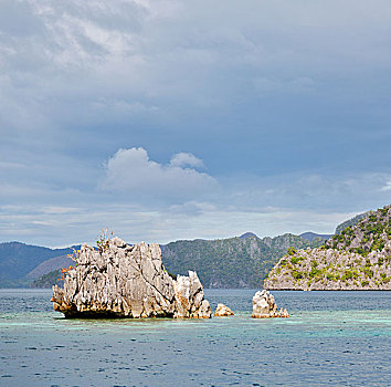 菲律宾,风景,悬崖,漂亮,天堂湾,热带,泻湖