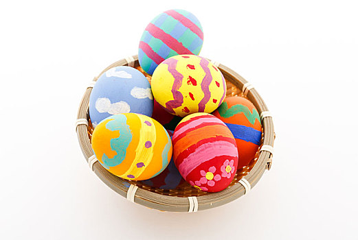 彩色,复活节彩蛋,篮子