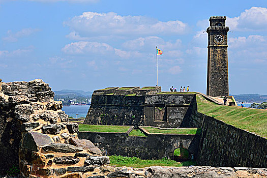 钟楼,月亮,棱堡,世界遗产,加勒,堡垒,南方,省,斯里兰卡,亚洲