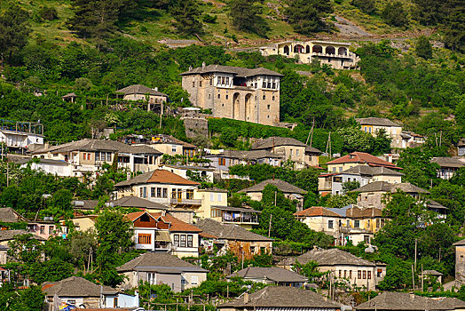 地区,房子,老城,吉洛卡斯特拉,阿尔巴尼亚,欧洲