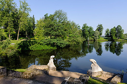 水塘,宫苑,拉脱维亚,欧洲