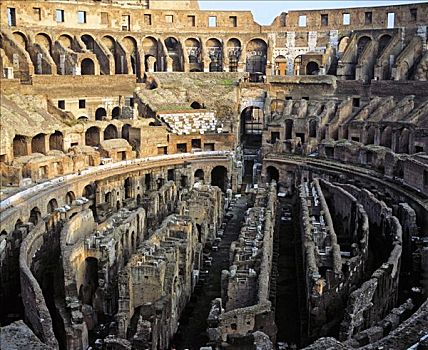 罗马角斗场,室内,地下,建筑,圆形剧场,罗马,意大利