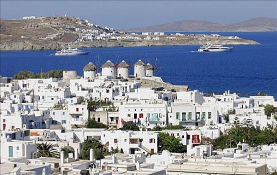 希腊,基克拉迪群岛,米克诺斯岛,城市,爱琴海,看