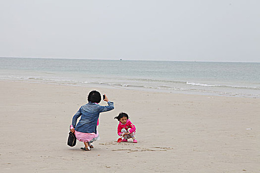 北海,银滩,椰子树,沙滩,浴场,游客,海水,平静,风光,自然