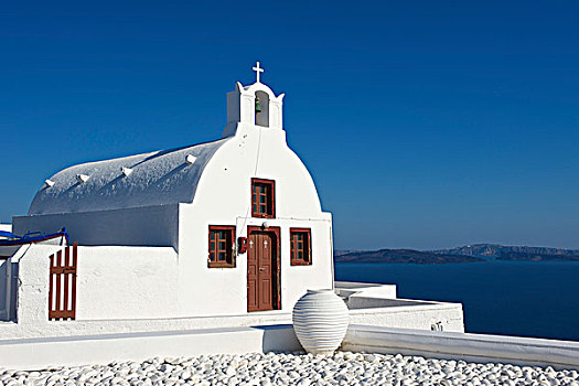 小教堂,锡拉岛,基克拉迪群岛,希腊